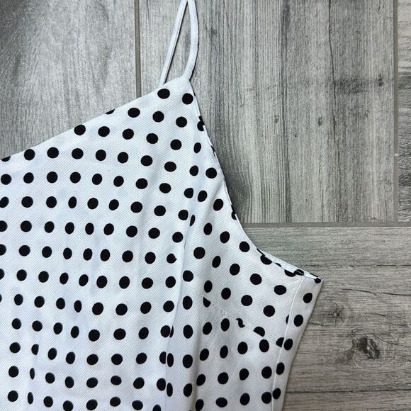ASOS DESIGN MINI SLIP DRESS IN BLACK SPOT PRINT-MULTI US 10 - Picture 5 of 7